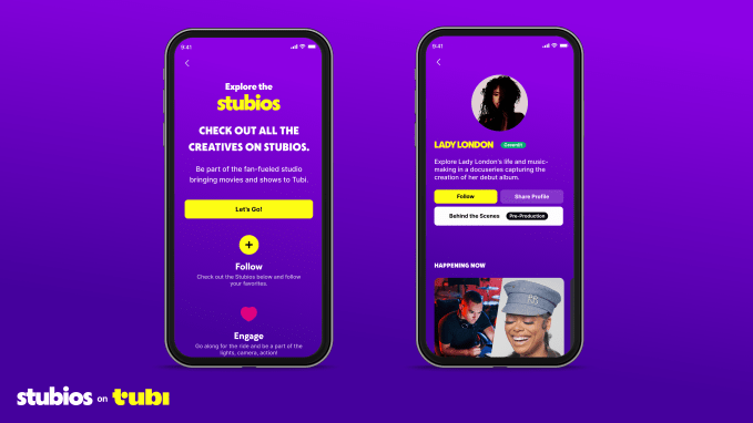 Tubi Stubios interface