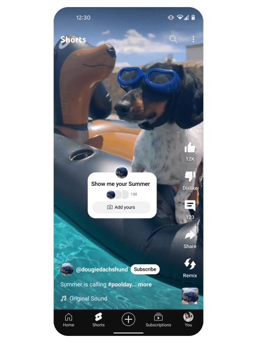 YouTube Shorts Add Yours sticker feature