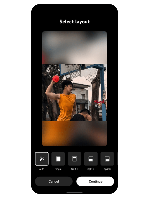 Auto-layout tool for converting long-form to Shorts