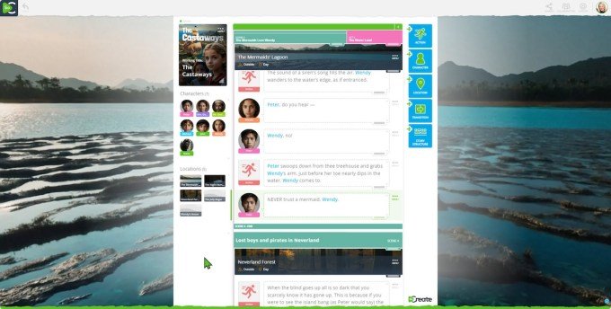 SoCreate screenwriting interface