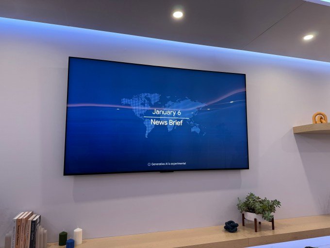 Google News Brief interface on TV