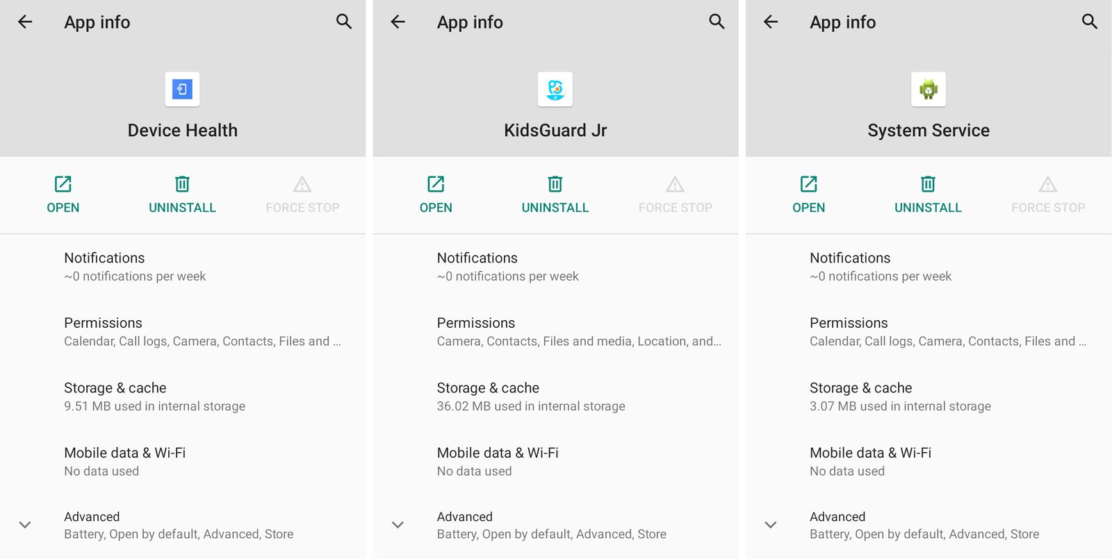 Spyware apps disguised as generic tools.