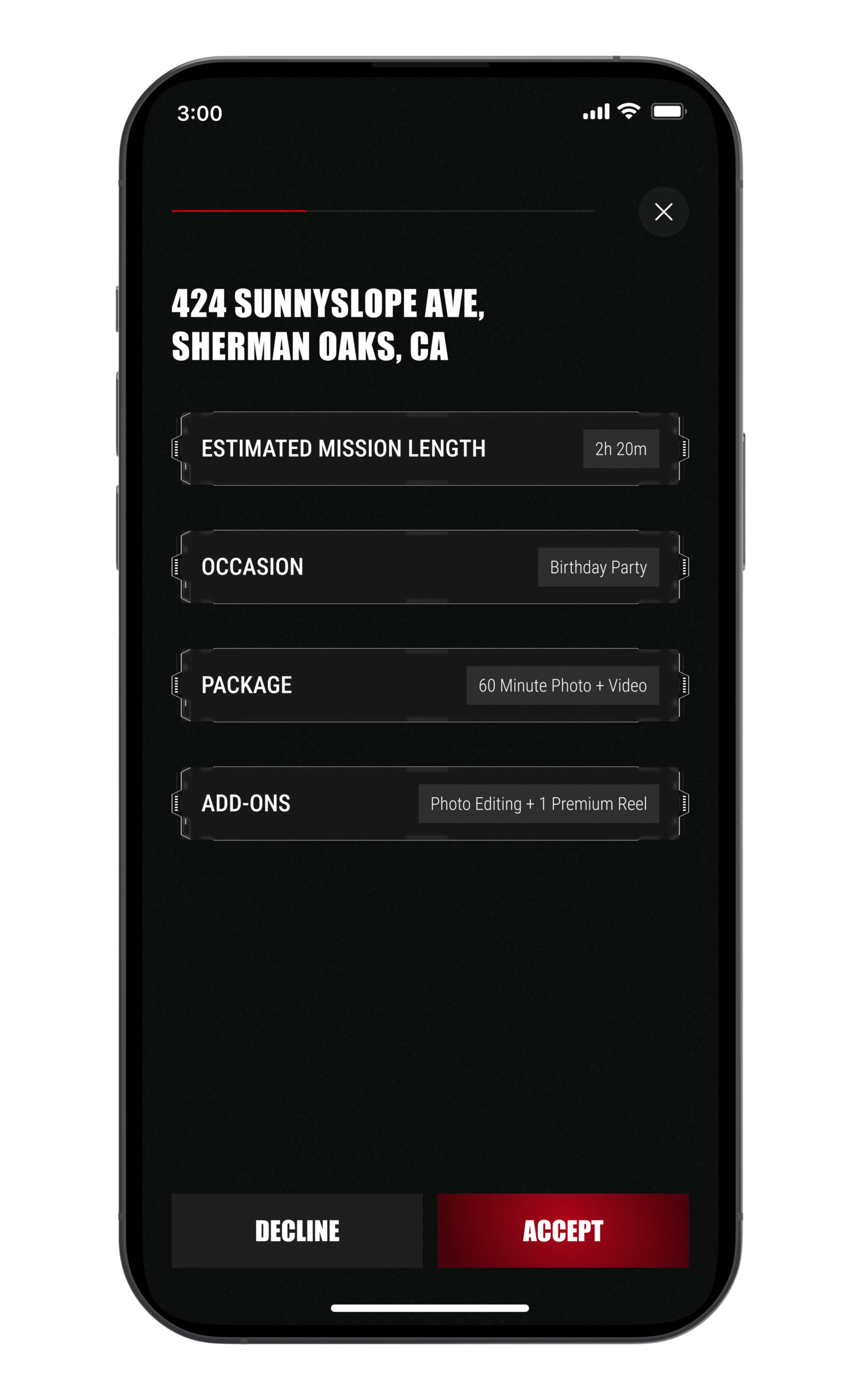 Social Agent interface showing mission acceptance