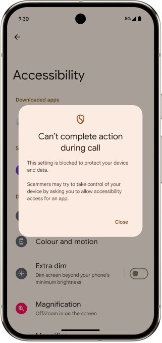 In-call scam protection interface