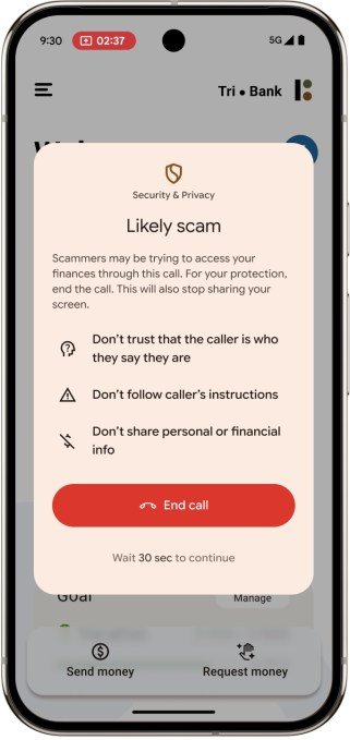 Bank fraud protection warning