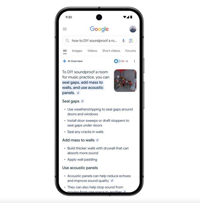 Google AI Overviews interface