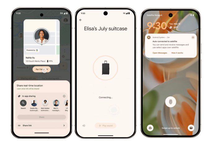 Android Find Hub interface screenshots