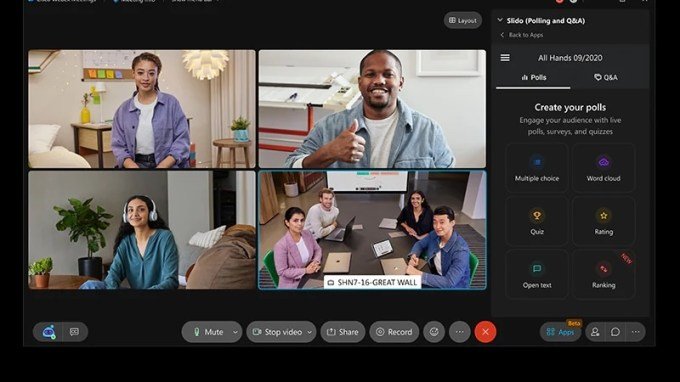 Webex interface