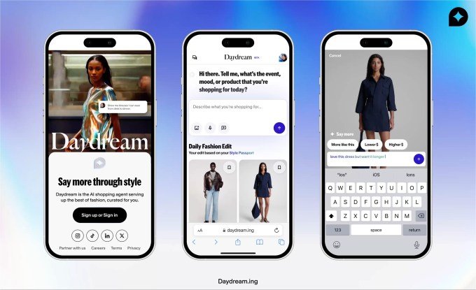 Daydream AI fashion interface