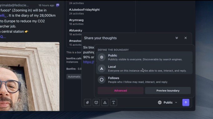 Boundary and privacy settings