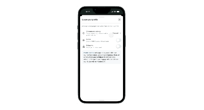 Selecting content and activity settings on Reddit