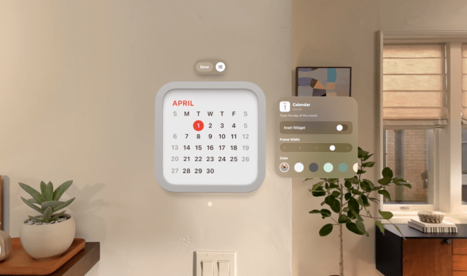 Customizable spatial widgets on visionOS 26