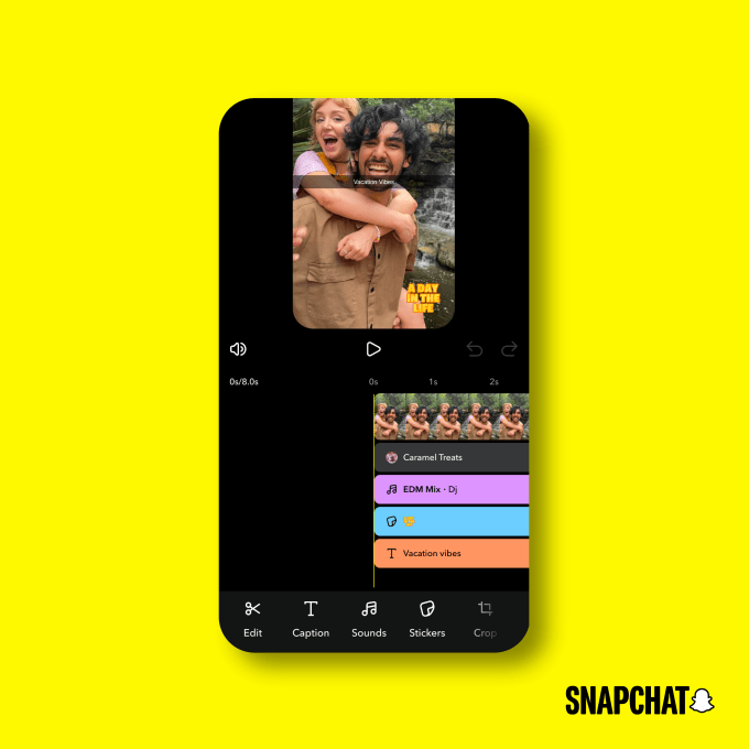 Snapchat Timeline Editor interface
