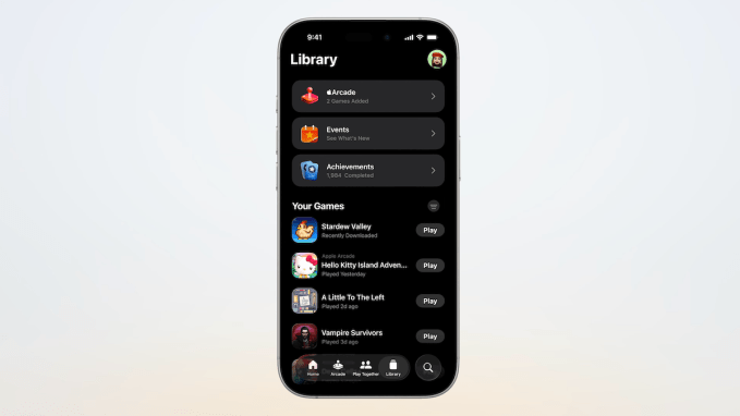 Apple's new dedicated gaming app interface