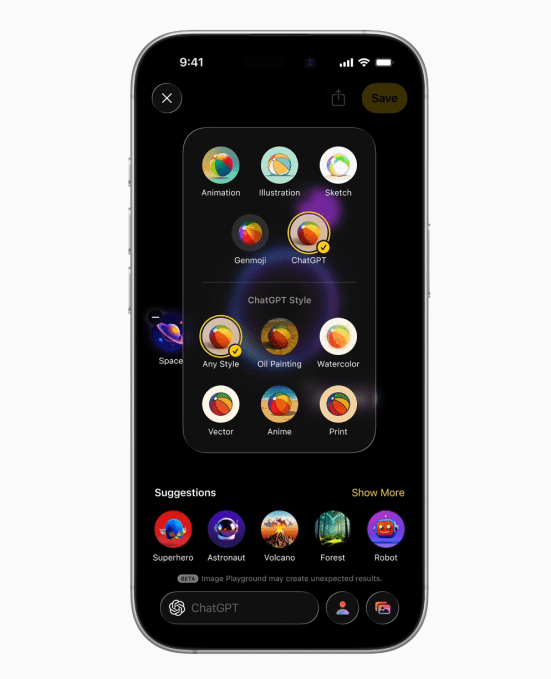 Apple Image Playground interface