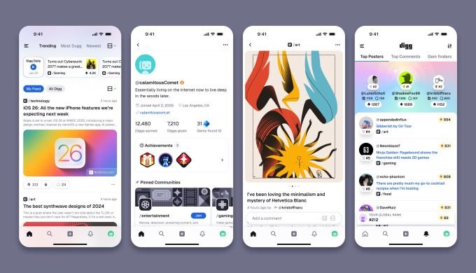 The rebooted Digg mobile interface