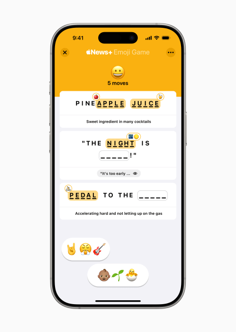 Apple News+ Emoji Game interface