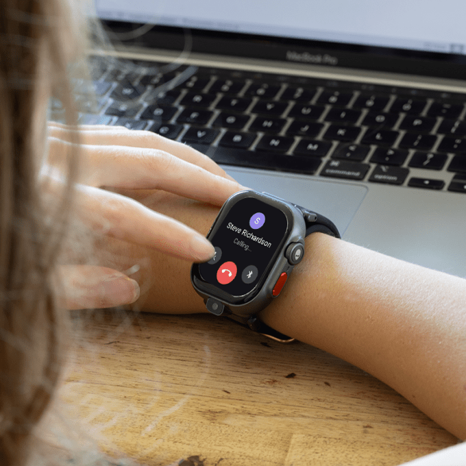 Child making a video call on the watch