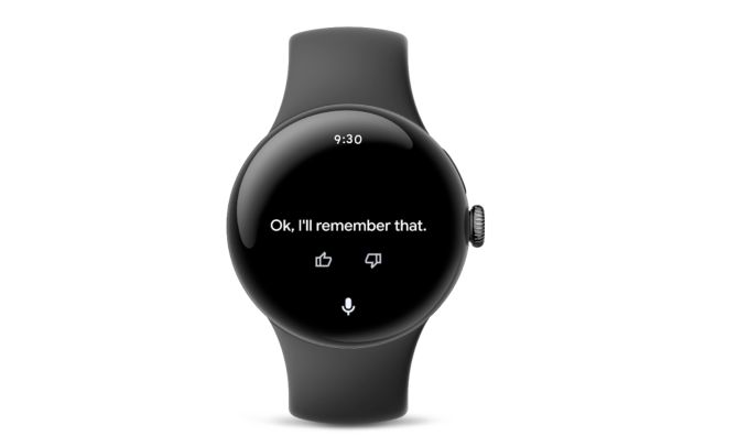 Gemini AI interface on a Wear OS smartwatch