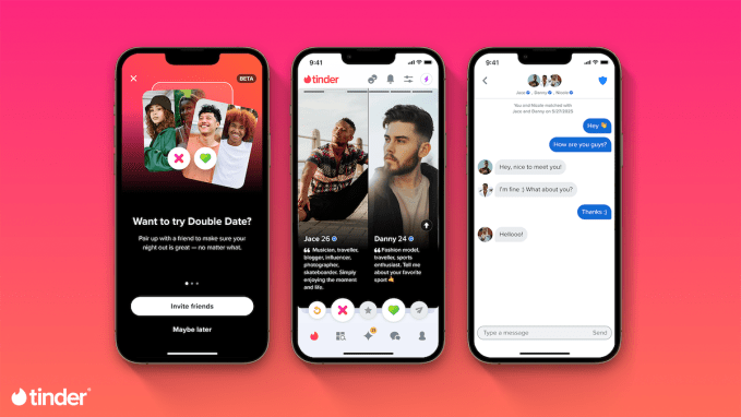 Tinder Double Date feature interface