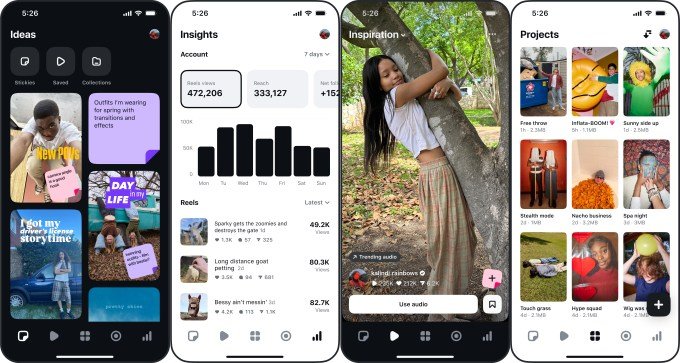 Meta Edits app interface