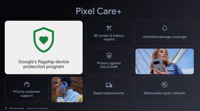 Google Pixel Care+ interface