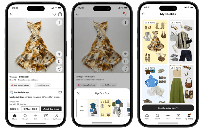 Depop Outfits collage interface