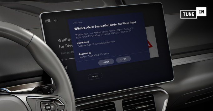 TuneIn and FEMA emergency alert integration interface