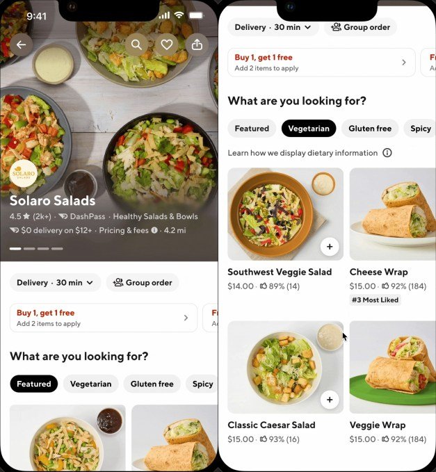DoorDash AI smart tags feature