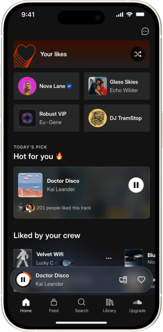 SoundCloud mobile Hot for You feature