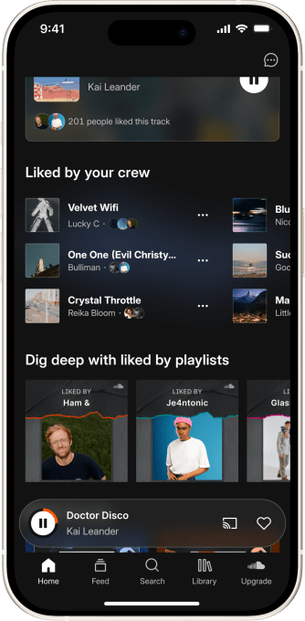SoundCloud social interface updates