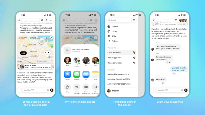 ChatGPT Group Chat interface