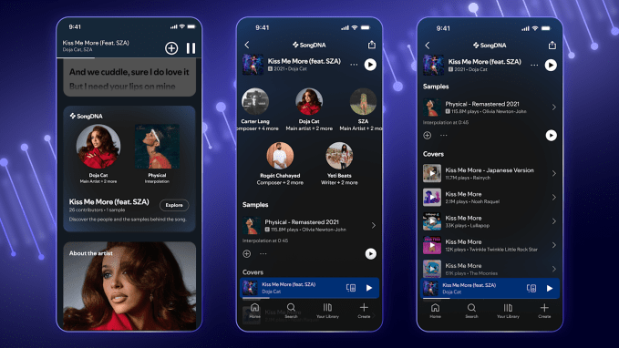 Spotify SongDNA feature interface