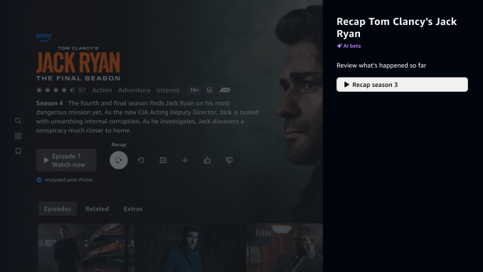 Prime Video AI interface