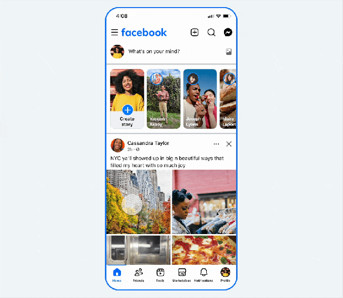 Facebook feed updates
