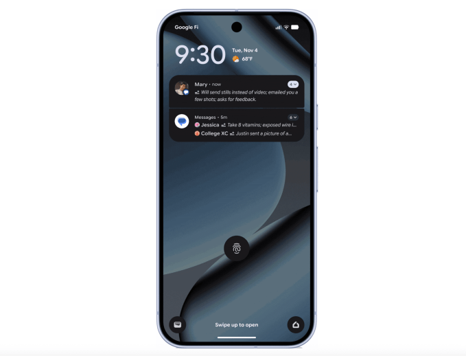Android 16 interface showcasing new notification management