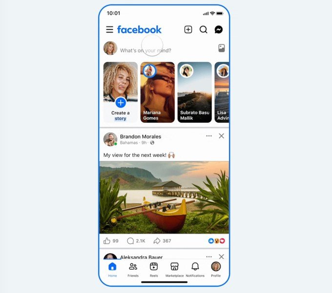 New Facebook navigation bar