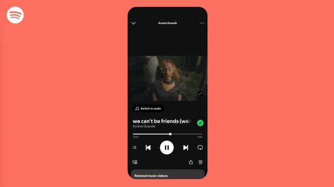 Spotify music video interface