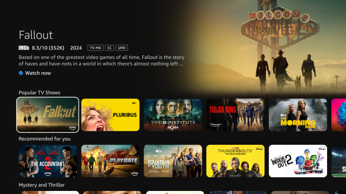 Fire TV Browse Screen