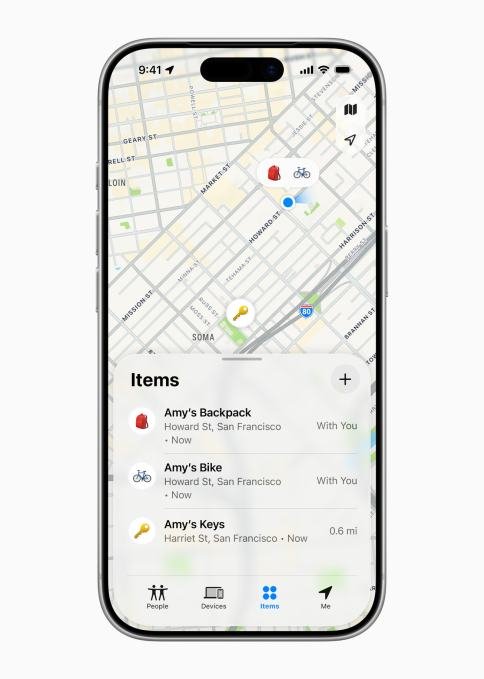 Apple Find My interface on devices