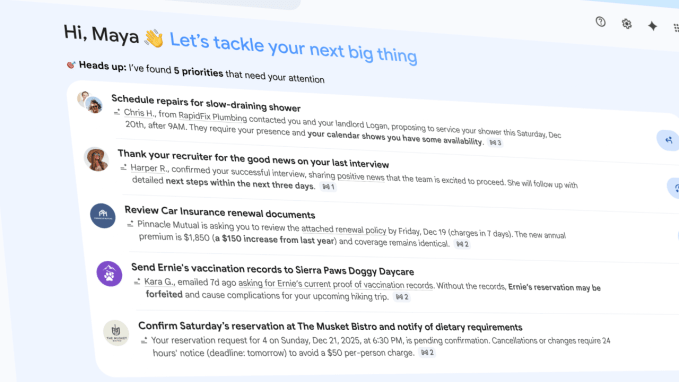 Gmail AI Inbox interface showing suggested to-dos