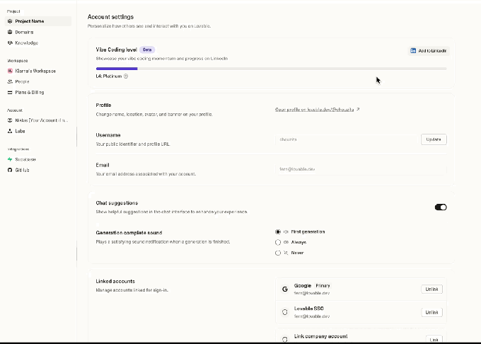 Demonstration of AI skill tracking via Lovable