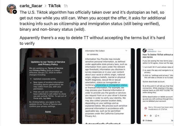TikTok privacy policy screenshot