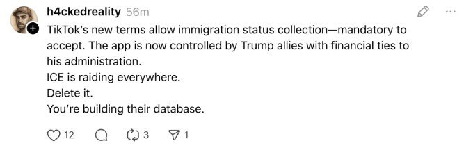 User reaction to privacy terms