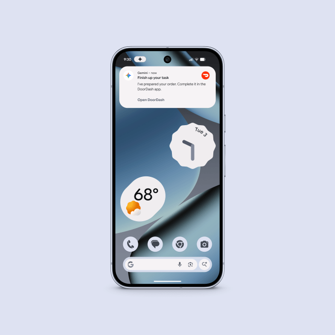 Gemini AI task automation interface