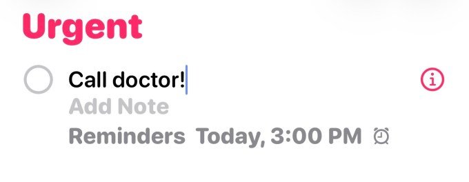 Urgent reminders interface