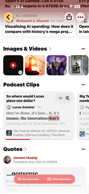 Podcast clipping technology interface