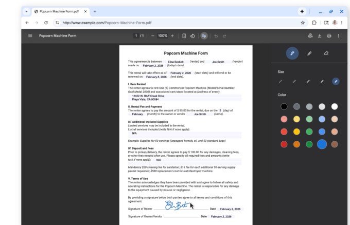 Chrome PDF annotation tool