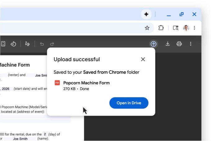 Save to Google Drive feature