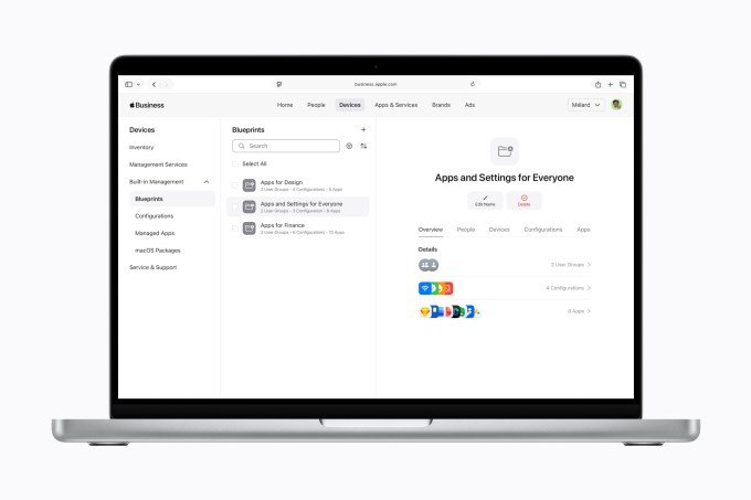 Apple Business Blueprints interface
